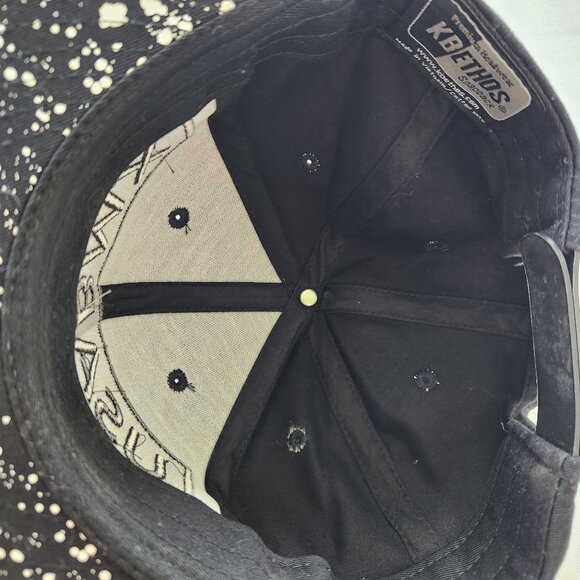 KB Ethos USA BMX Black White Snapback Hat Splatter Brim Outdoors Sporty Unisex - Picture 6 of 7